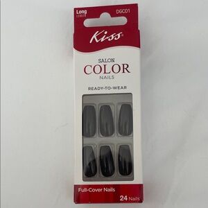 Kiss Salon Color Black Full-Cover Nails